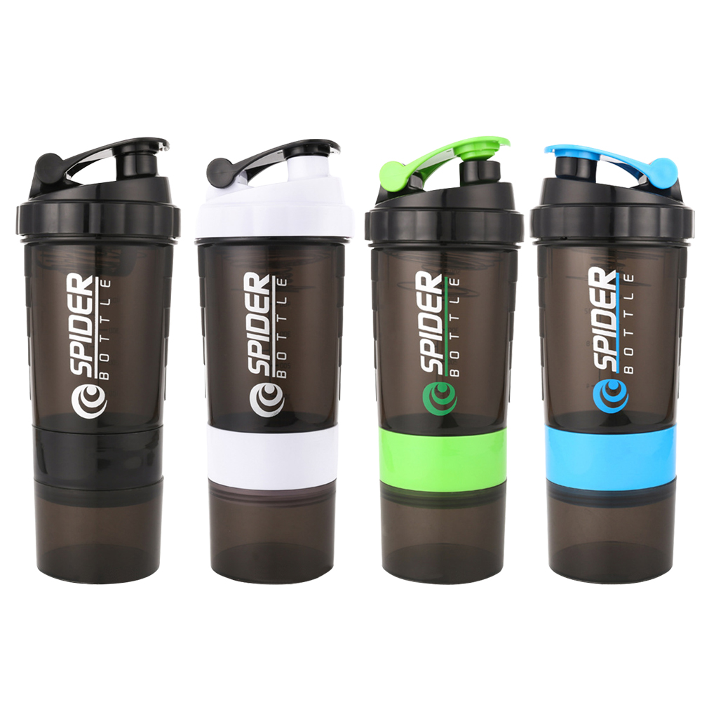 

550ml Three-Layer Plastic Water Bottle Outdoor Fitness Portable Shaker Cup, Green, 501 Original