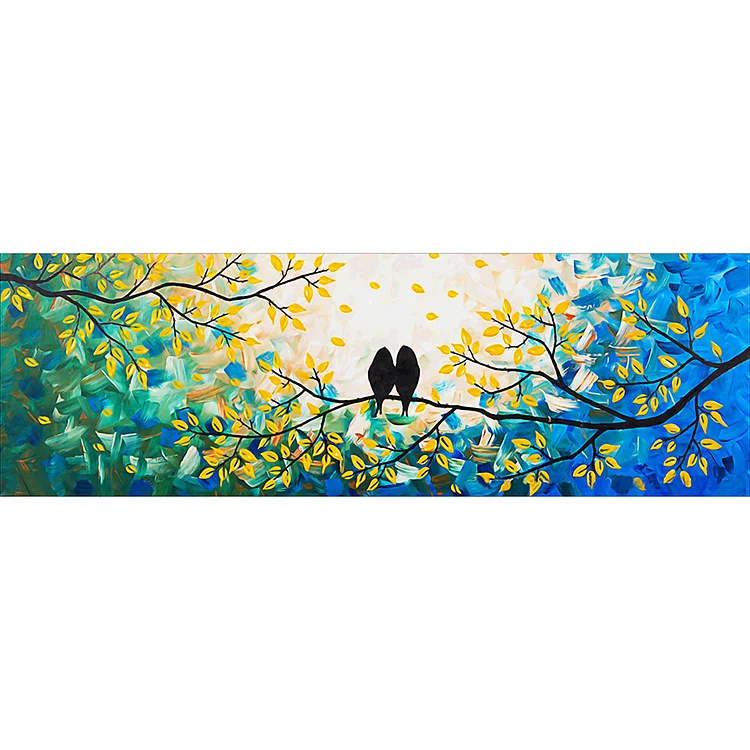Two Birds On the Tree Round Full Drill Diamond Painting 80X30CM(Canvas) gbfke