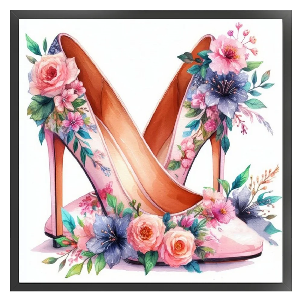 11CT Full Stamped Cross Stitch - High Heel(Canvas|40*40CM)
