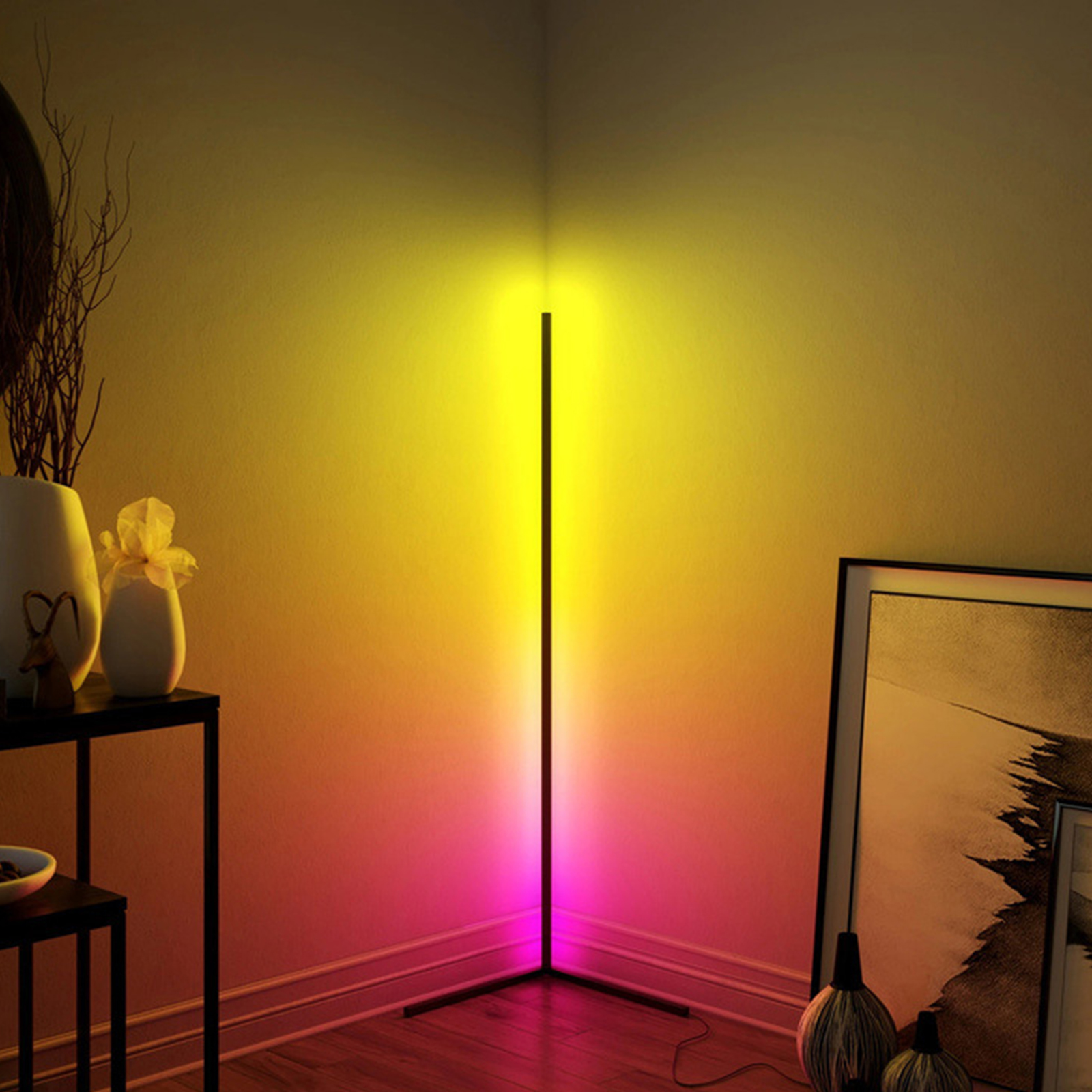 

Corner Floor Colour Changing RGB Remote Control LED Nordic-Night Light, Black, 501 Original