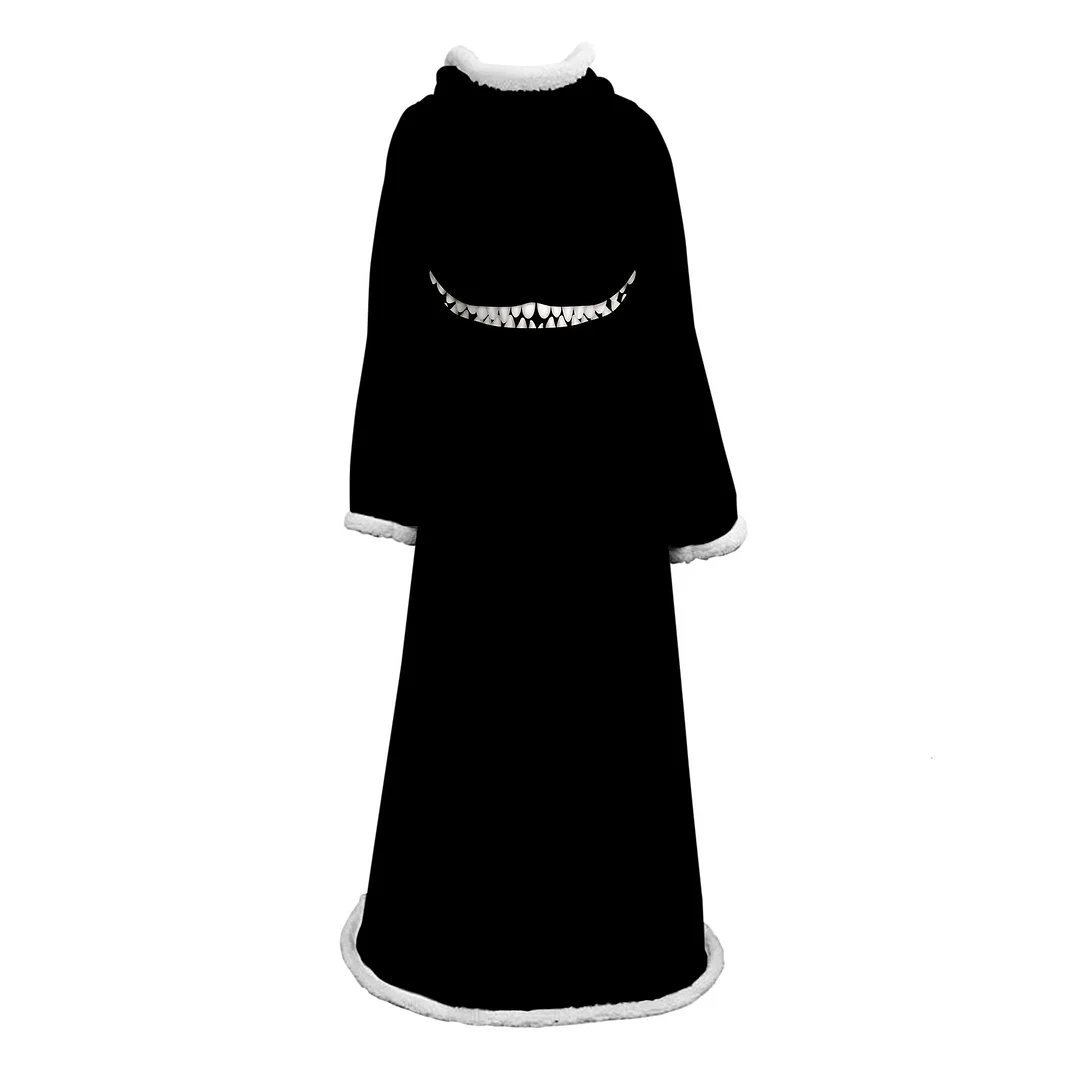 Blanket With Sleeves 3D Printed Terror Cat Microfiber Warm Sherpa Fleece Sofa Blanket Outdoor Plush Coral Manta Drop Shipping