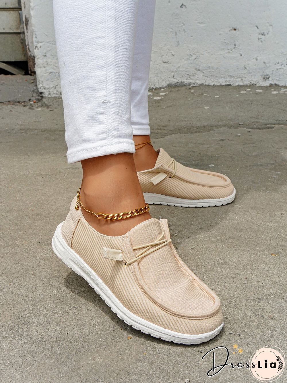 Casual Light Lace Up Flats Canvas Shoes