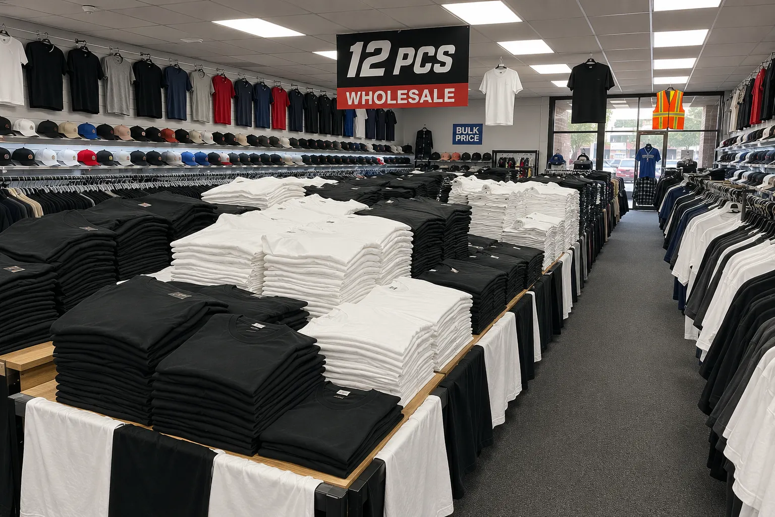 12-pack of men's black crew neck T-shirts