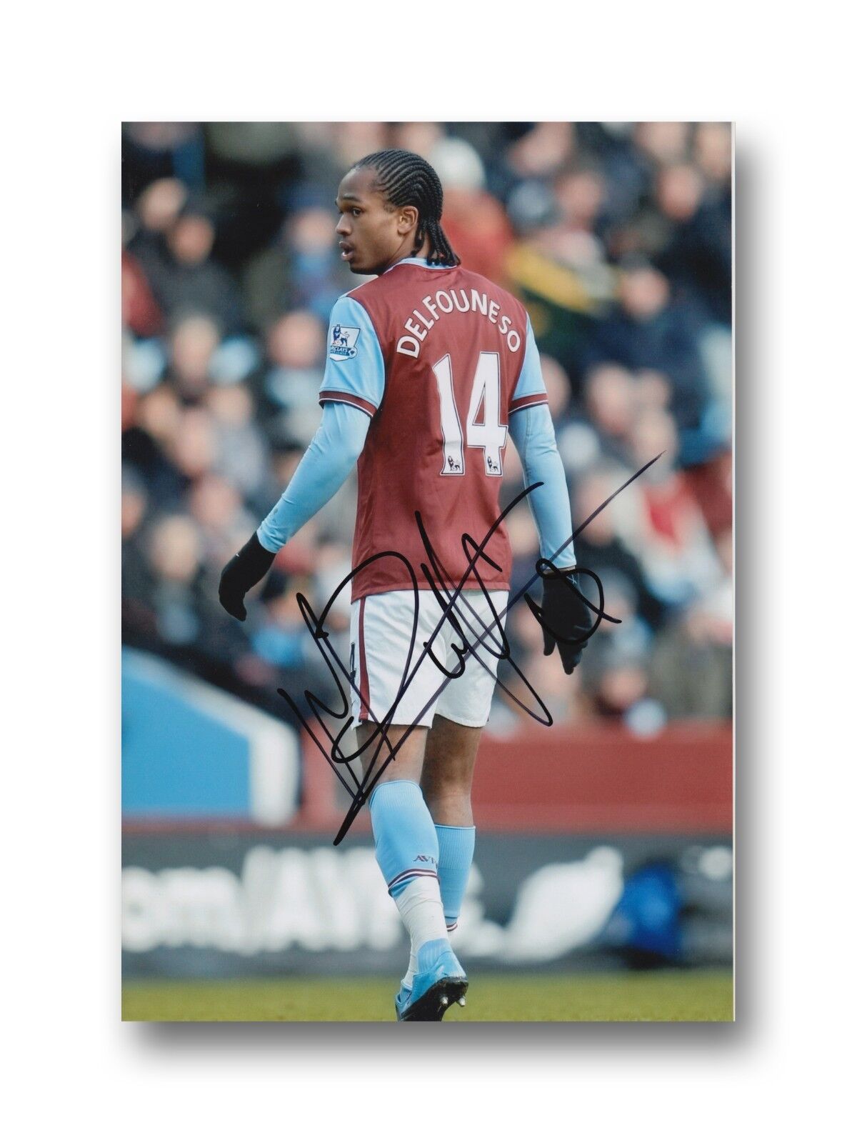 ASTON VILLA HAND SIGNED NATHAN DELFOUNESO 12X8 Photo Poster painting.