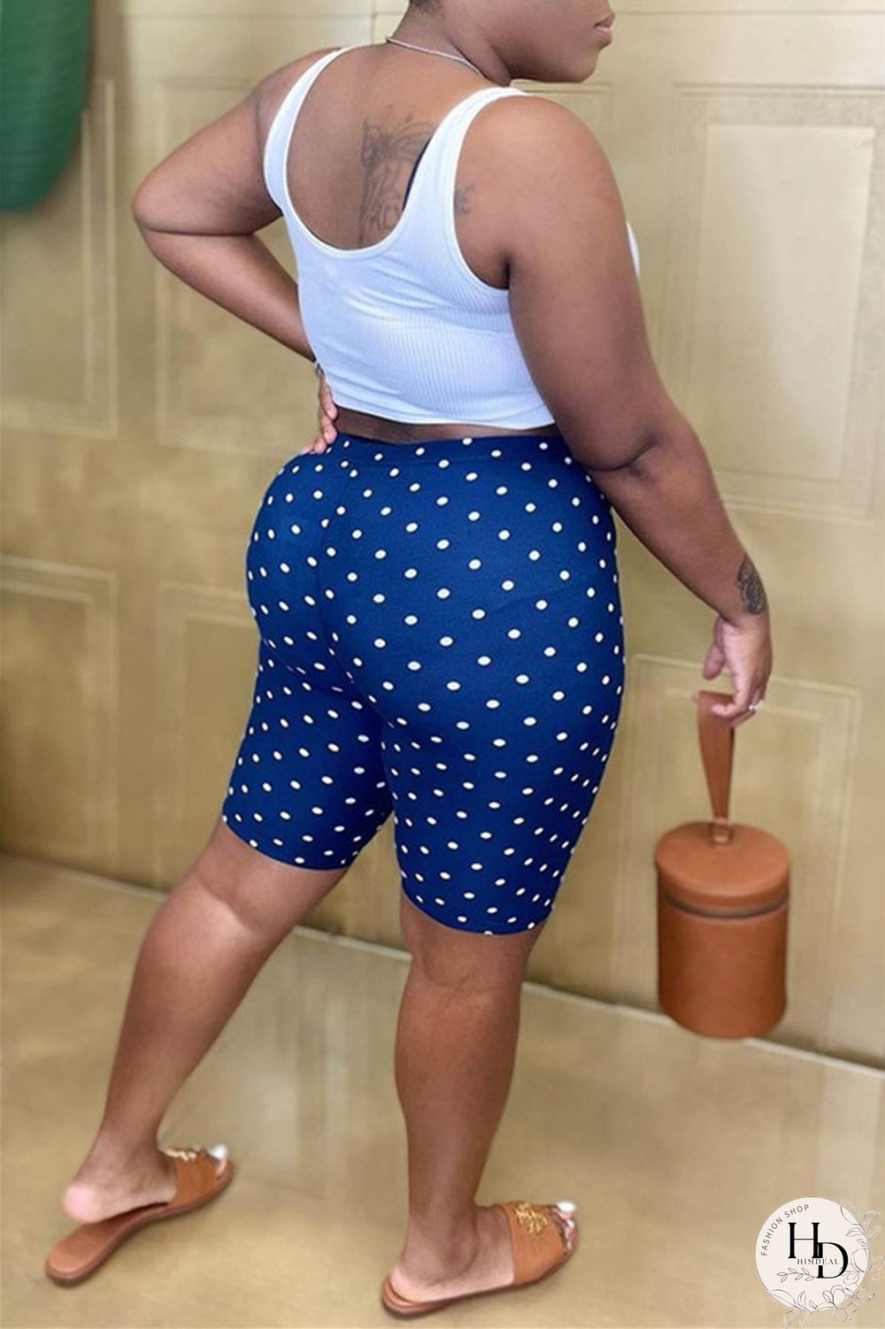 Black Purple Fashion Casual Print Basic Asymmetrical Regular High Waist Shorts