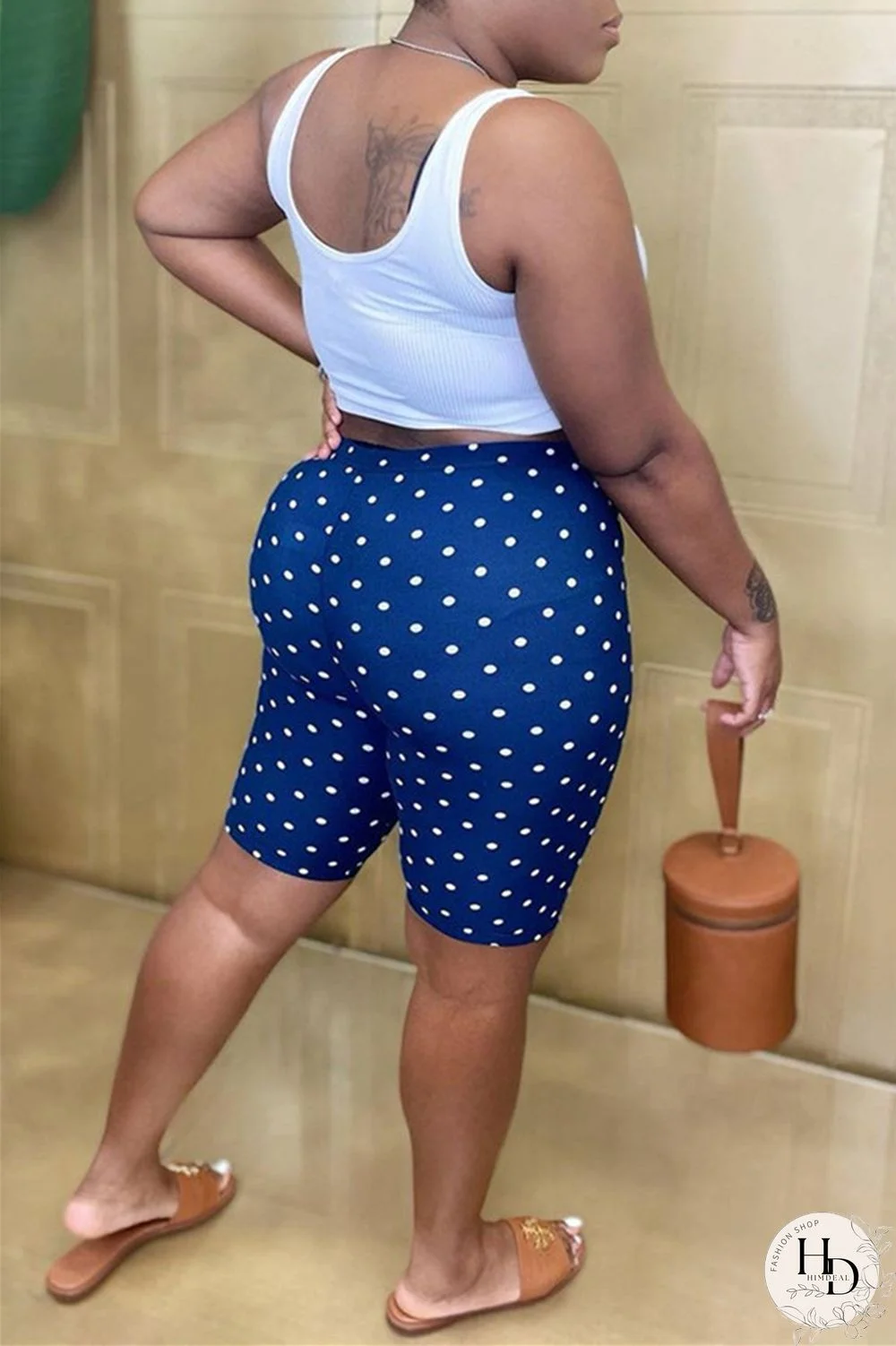 Black Purple Fashion Casual Print Basic Asymmetrical Regular High Waist Shorts