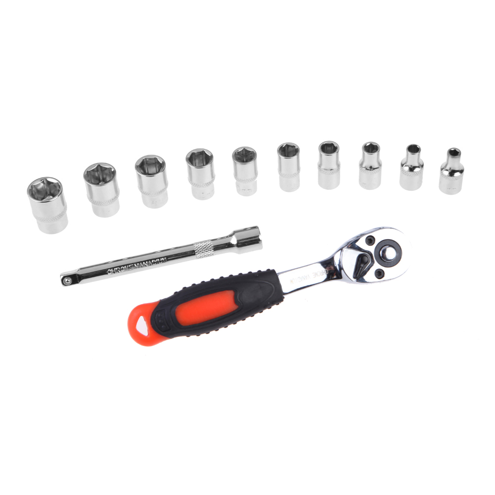 

12pcs Socket Wrench Set CR-V Drive Ratchet Wrench Spanner for Bike Repair, 501 Original