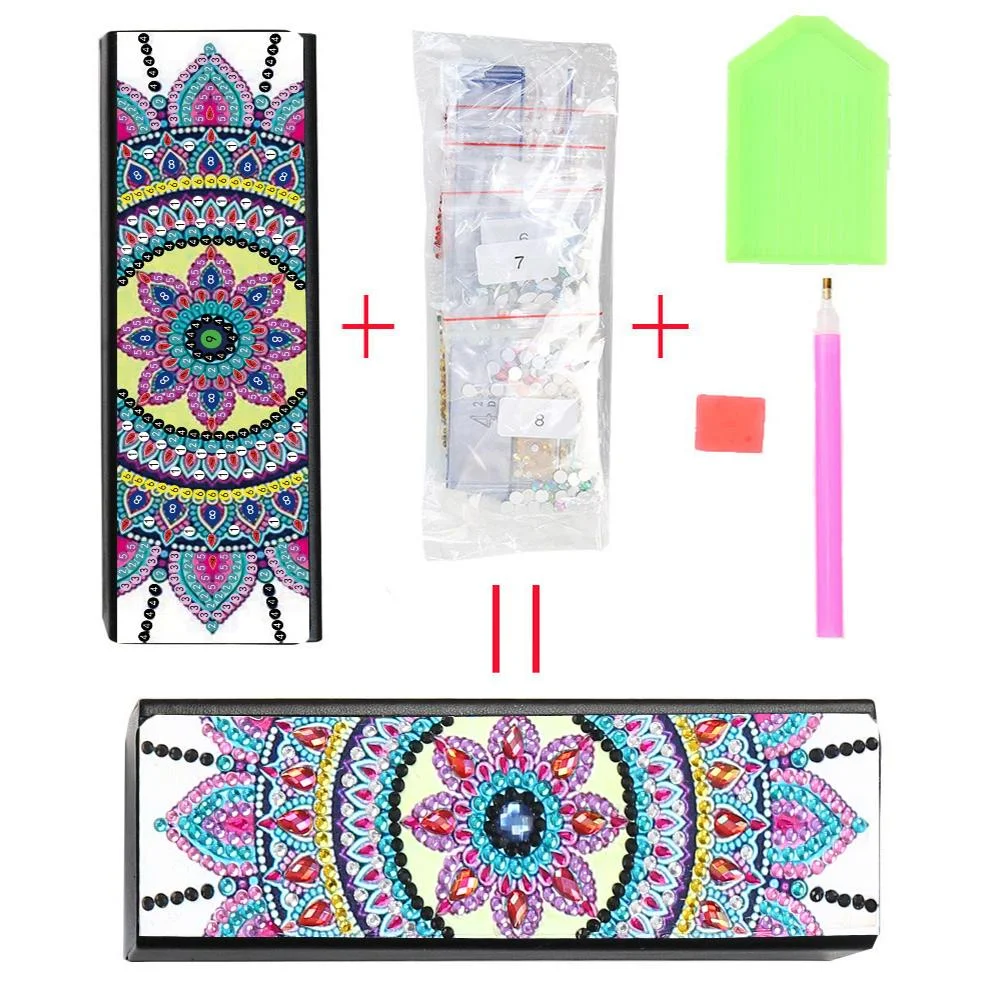 DIY Diamond Painting Leather Eyeglasses Storage Box Case Sunglasses Holder