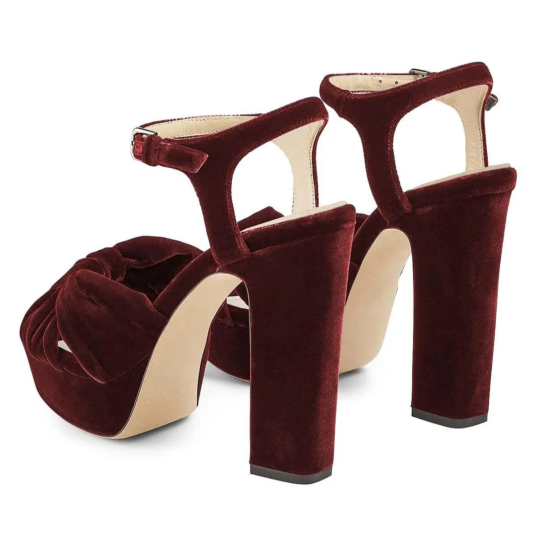 Peep Toe Block Heel Sandals