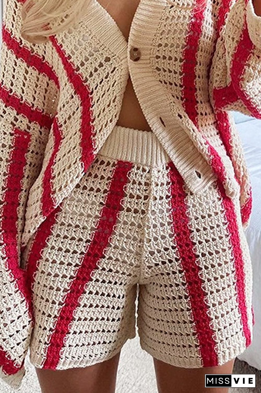 Fashion Street Striped Split Joint Basic Bottoms