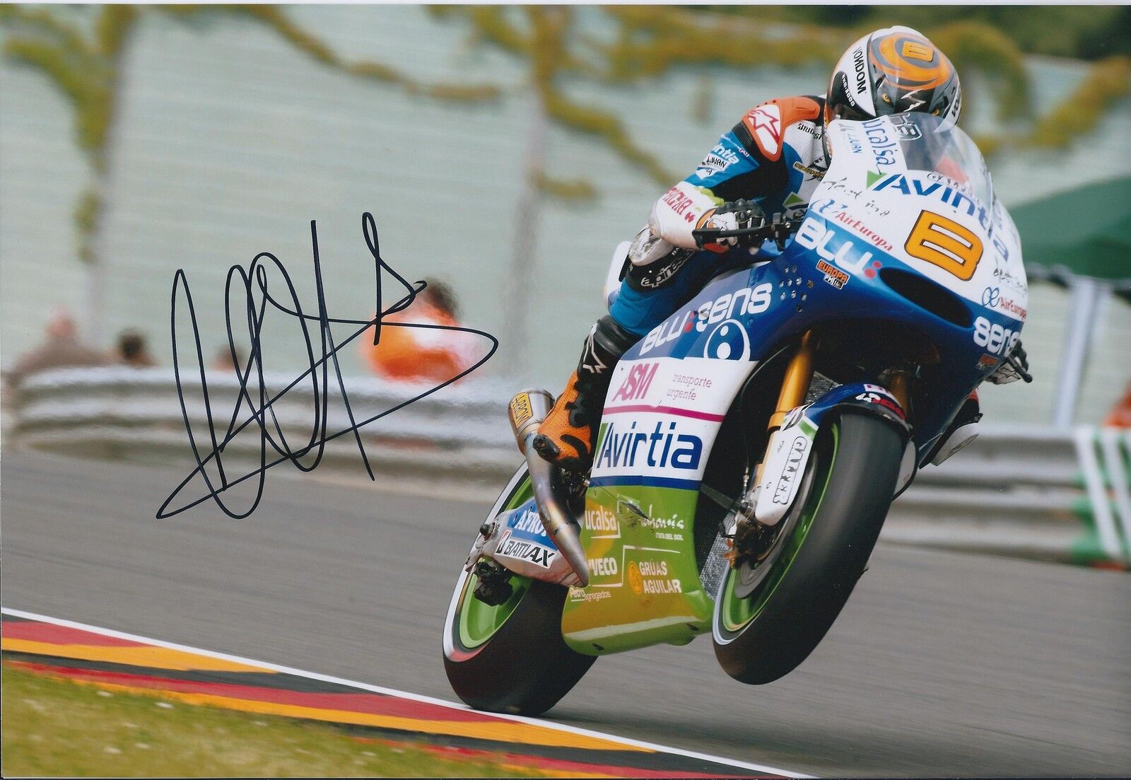 Hector Barbera SIGNED Avintia Blusens MotoGP In Person 12x8 Photo Poster painting AFTAL COA