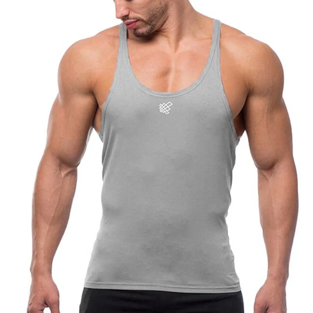 Gym Men Muscle Sleeveless Shirt Solid Tank Top Bodybuilding Sport Fitness Workout Vest