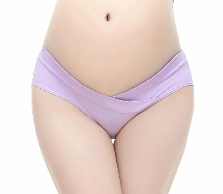 YWHUANSEN Cotton Maternity Pregnant Underwear Postpartum Mother Under Bump Panties V-Shaped Soft Belly Support Panty Breathable