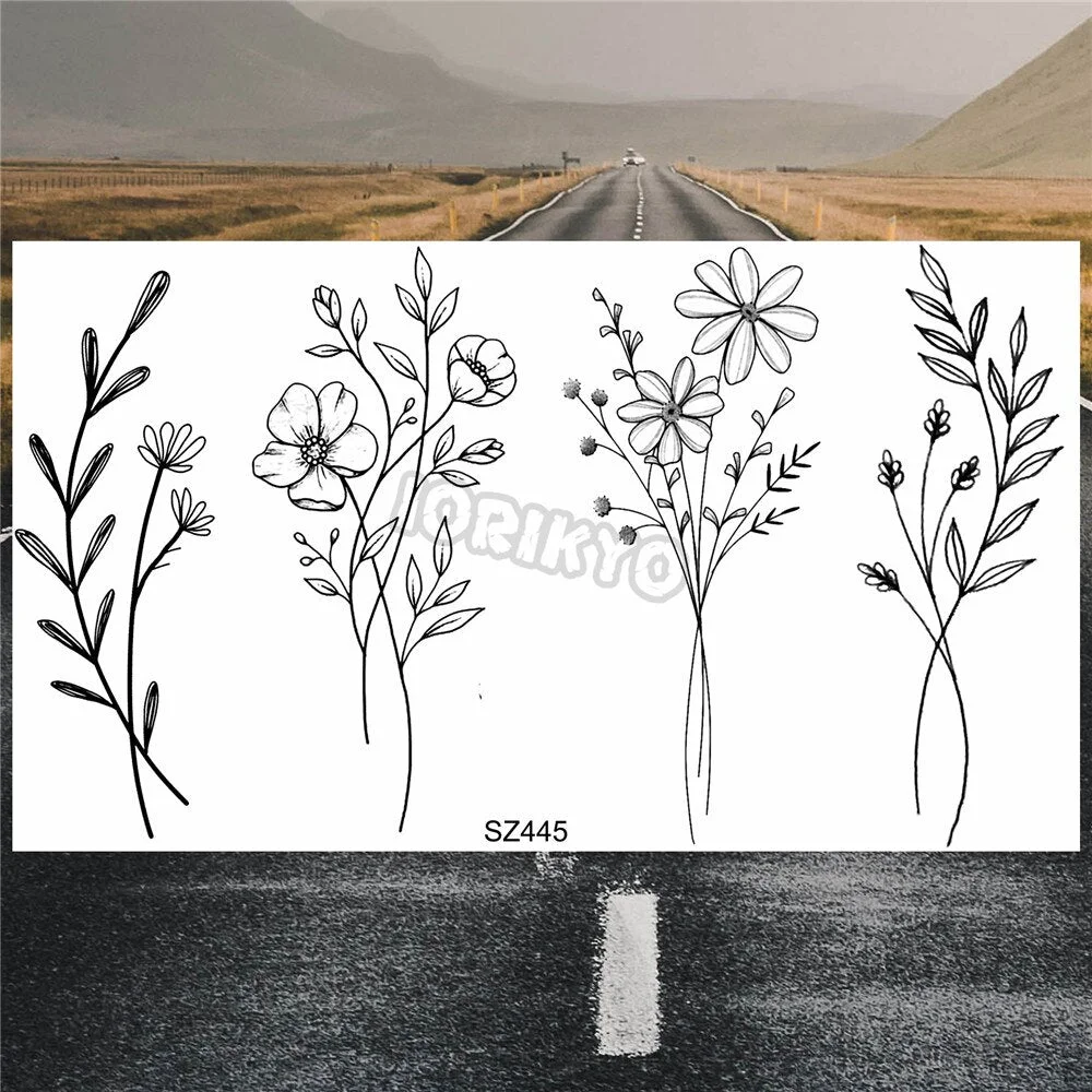 Minimalist Polar Bear Small Temporary Tattoos For Women Men Realistic Dandelion Hummingbird Fake Tattoo Sticker Forearm Tatoos