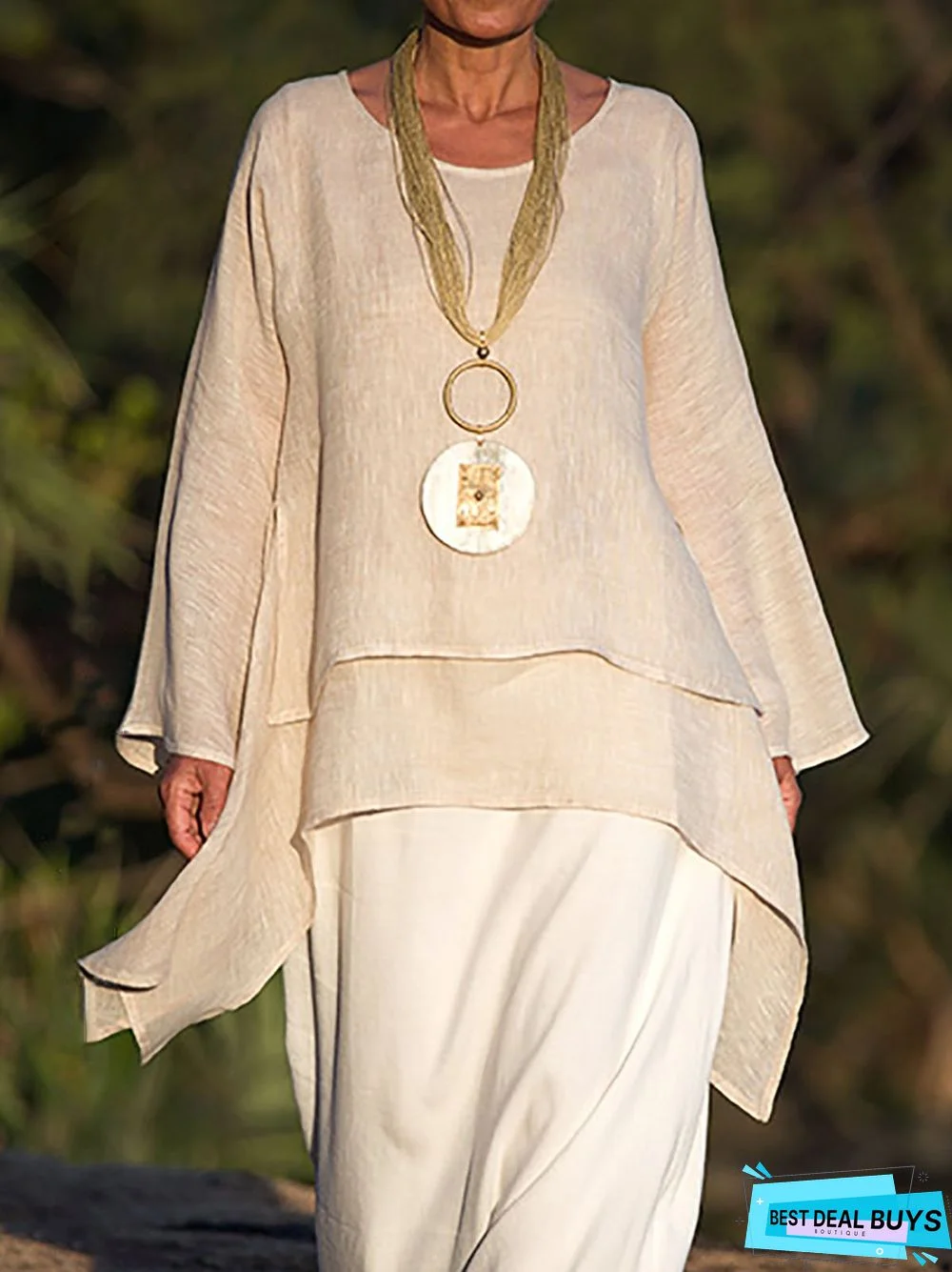 Long Sleeve Asymmetrical Casual Paneled Top