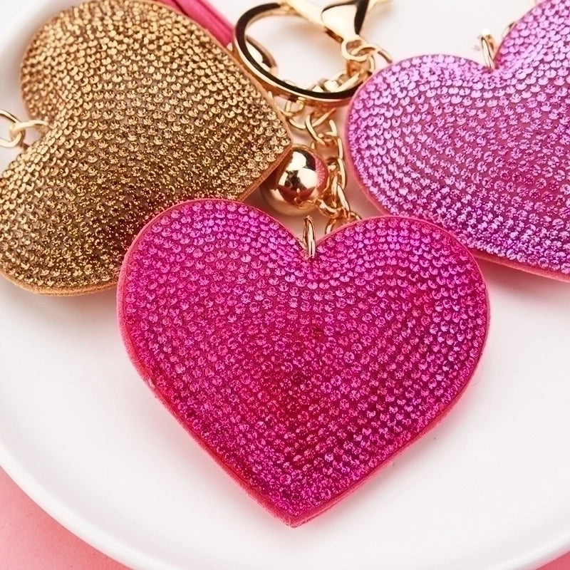 Creative Sequins Heart Pendant Tassel Key Chain