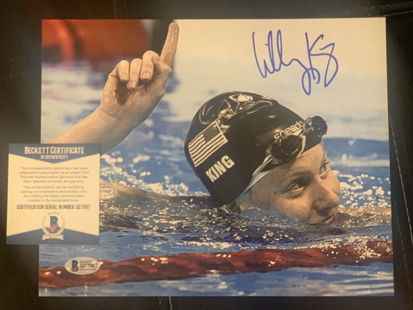 LILLY KING SIGNED 8X10 Photo Poster painting USA SWIMMING US 2016 OLYMPICS 2020 TOKYO Beckett D3