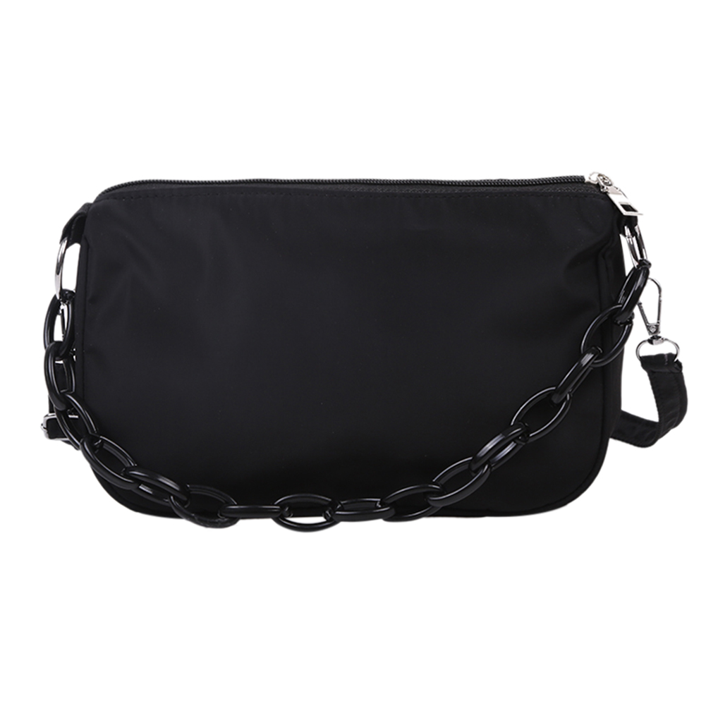 

Solid Shoulder Underarm Bag Nylon Chain Messenger Handbags, White, 501 Original