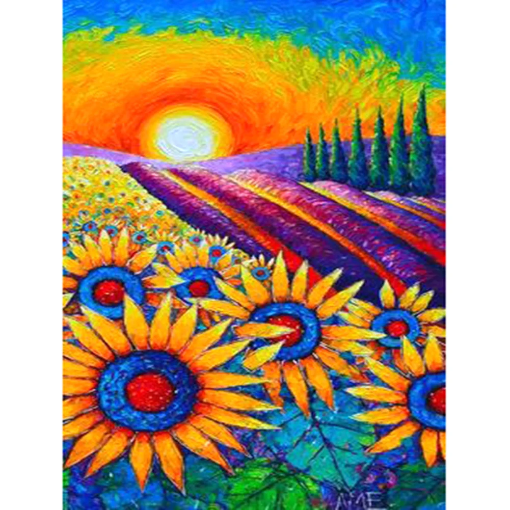 Diamond Painting - Full Square Drill - Sunflower Sunrise(20*30 - 50*70cm)