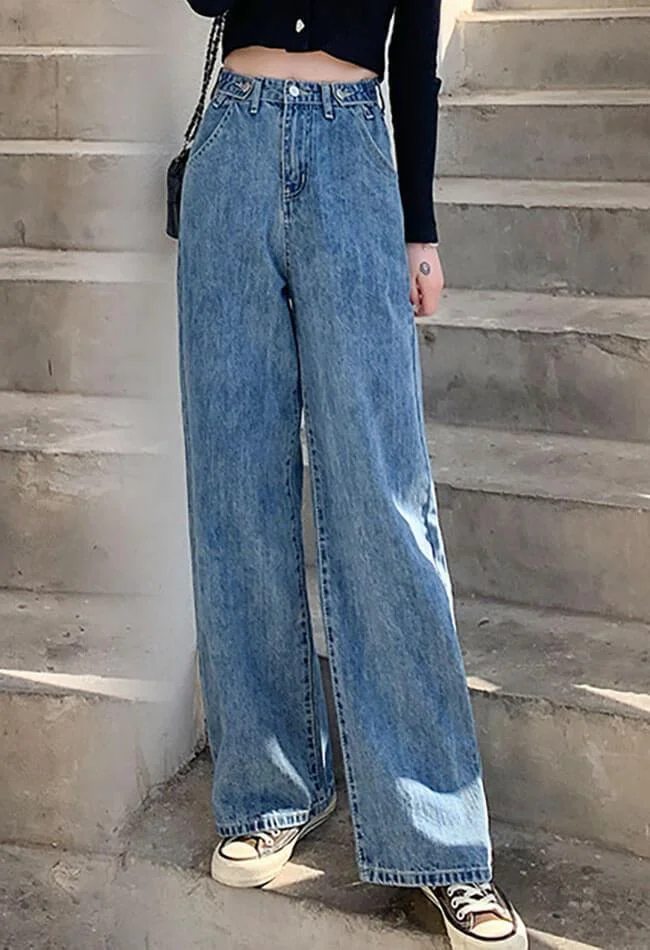 Brownm High Waist Baggy Boyfriend Jeans