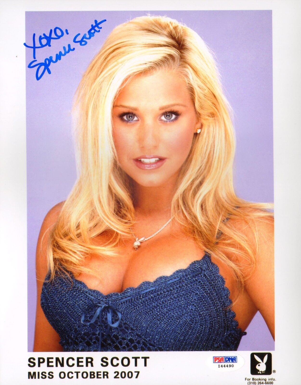 Spencer Scott Signed Official Playboy Headshot 8x10 Photo Poster painting PSA/DNA Playmate 2007