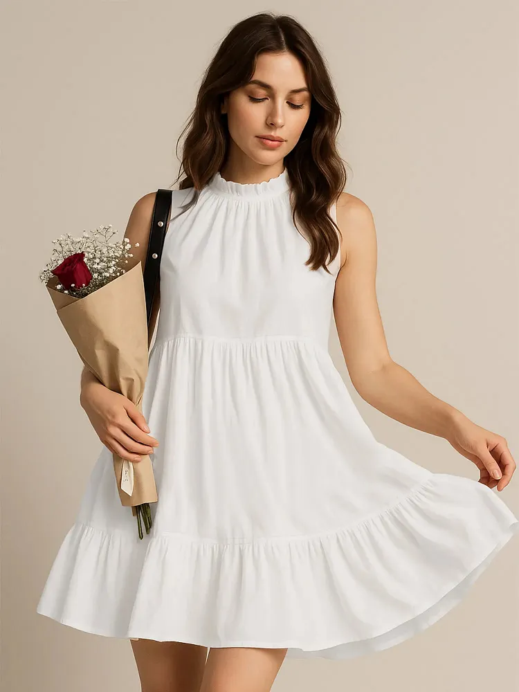 Tiered Sleeveless Summer Mini Dress