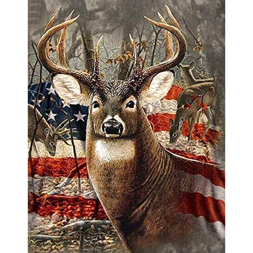 

Mizi Flag Elk - Round Drill Diamond Painting - 40*50CM, 501 Original