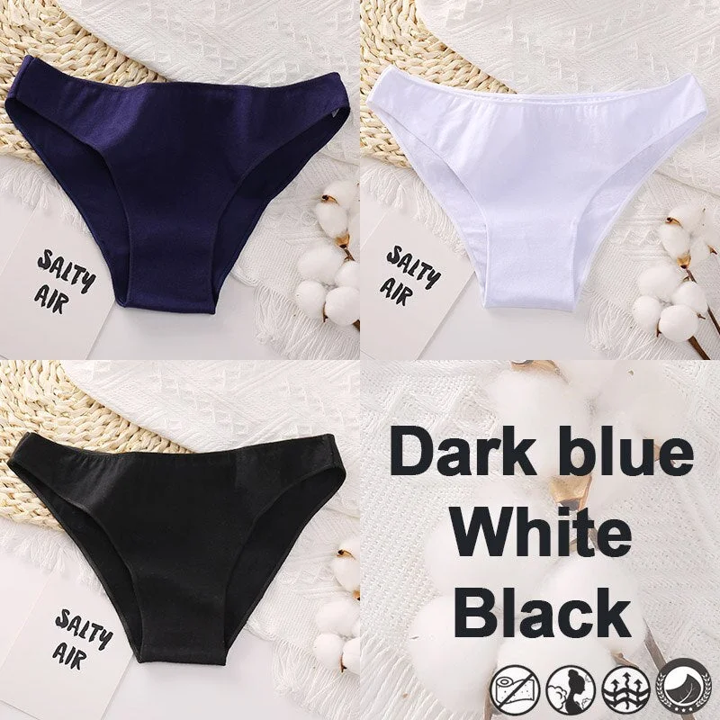 3PCS/Set Women's Panties Bikini Briefs Cotton Underwear Sexy Lingerie M-XXL Panties Female Underpants Solid Color Girls Pantys