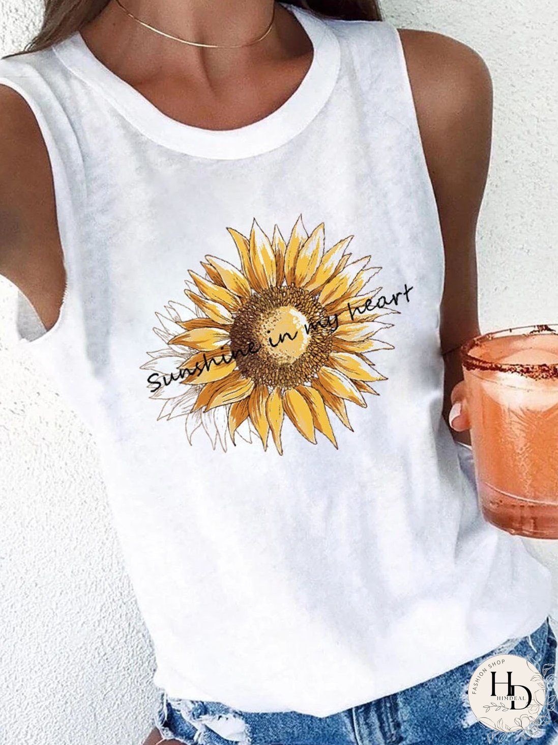 Casual Printed Sleeveless Tank Top for Women