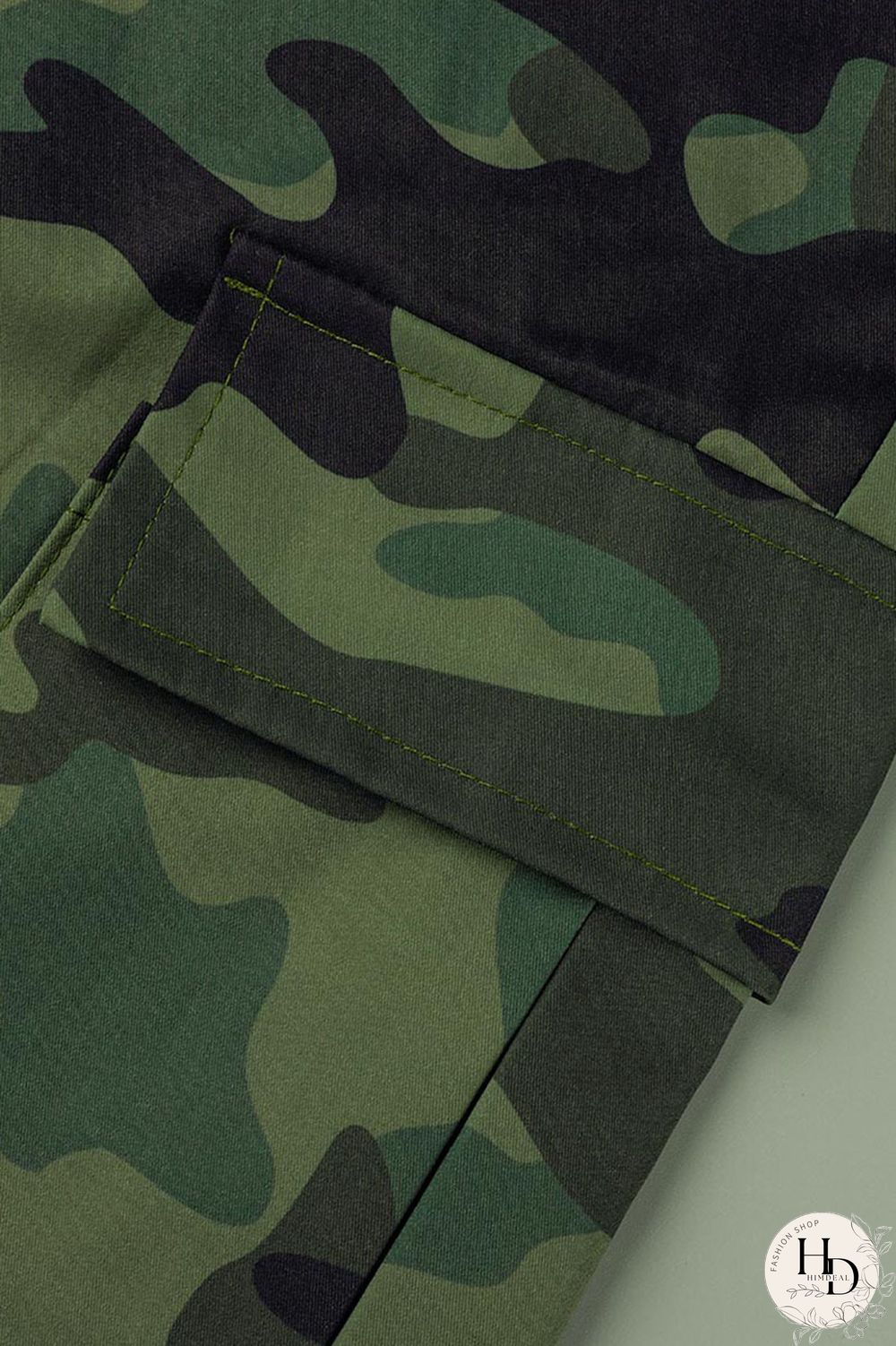 Camouflage Casual Print Camouflage Print Patchwork Plus Size