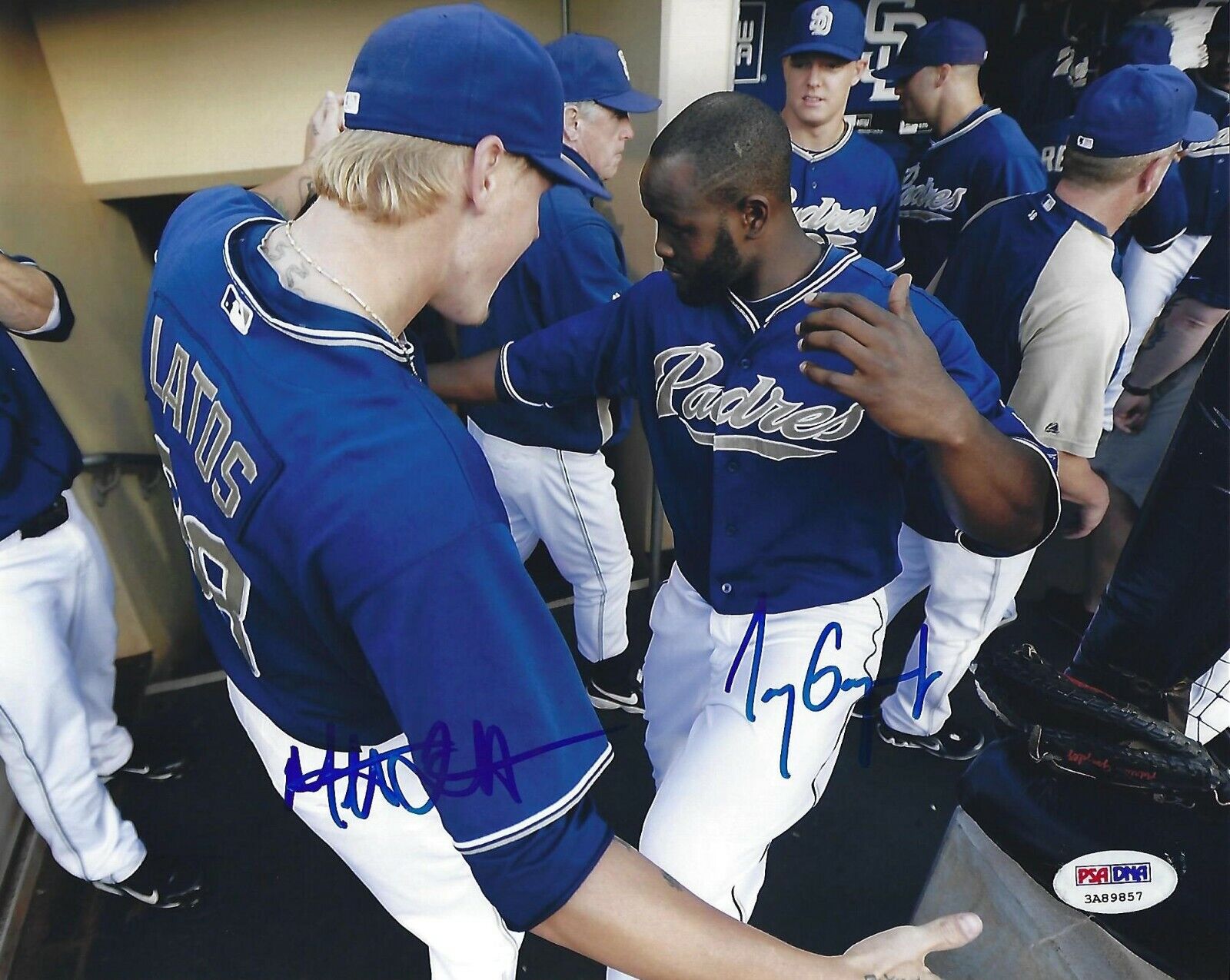 Mat Latos & Tony Gwynn Jr Signed 8x10 Photo Poster painting PSA/DNA COA Padres Baseball Picture