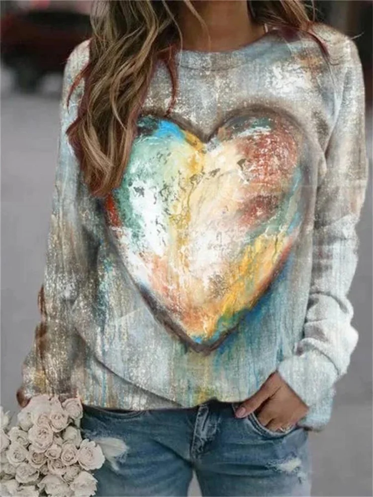 Heart Graffiti Style Art Print Pullover