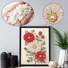 Diamond Painting-DIY Sparkling Special Shaped Pearl Drill White and Red Daisies(30x40cm)