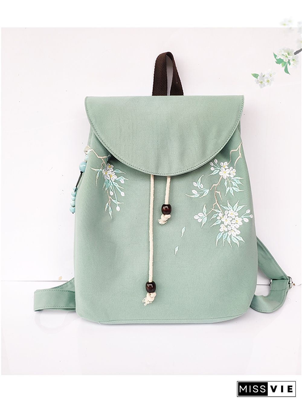 Vintage Flower Embroidery Backpack