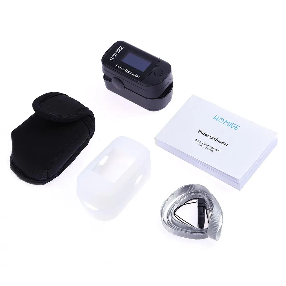 Digital Finger Pulse Oximete 4 Directions Mini Household Health Monitors (Black)