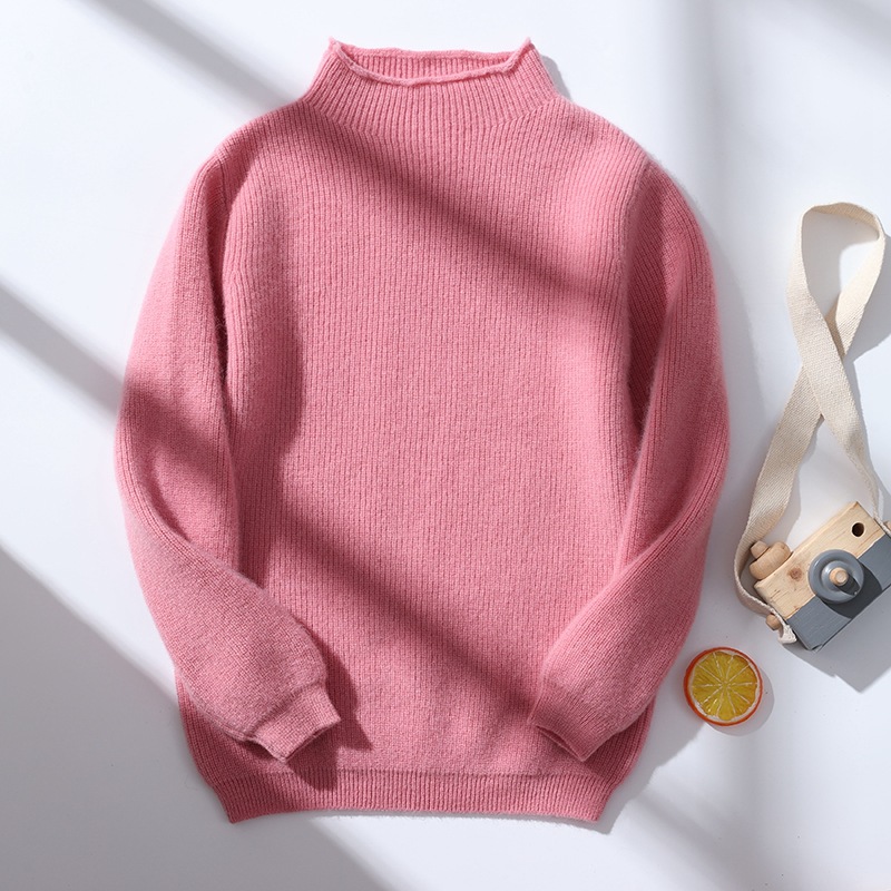 Kid's Wool Sweater with Micro-rolled Collar REAL SILK LIFE