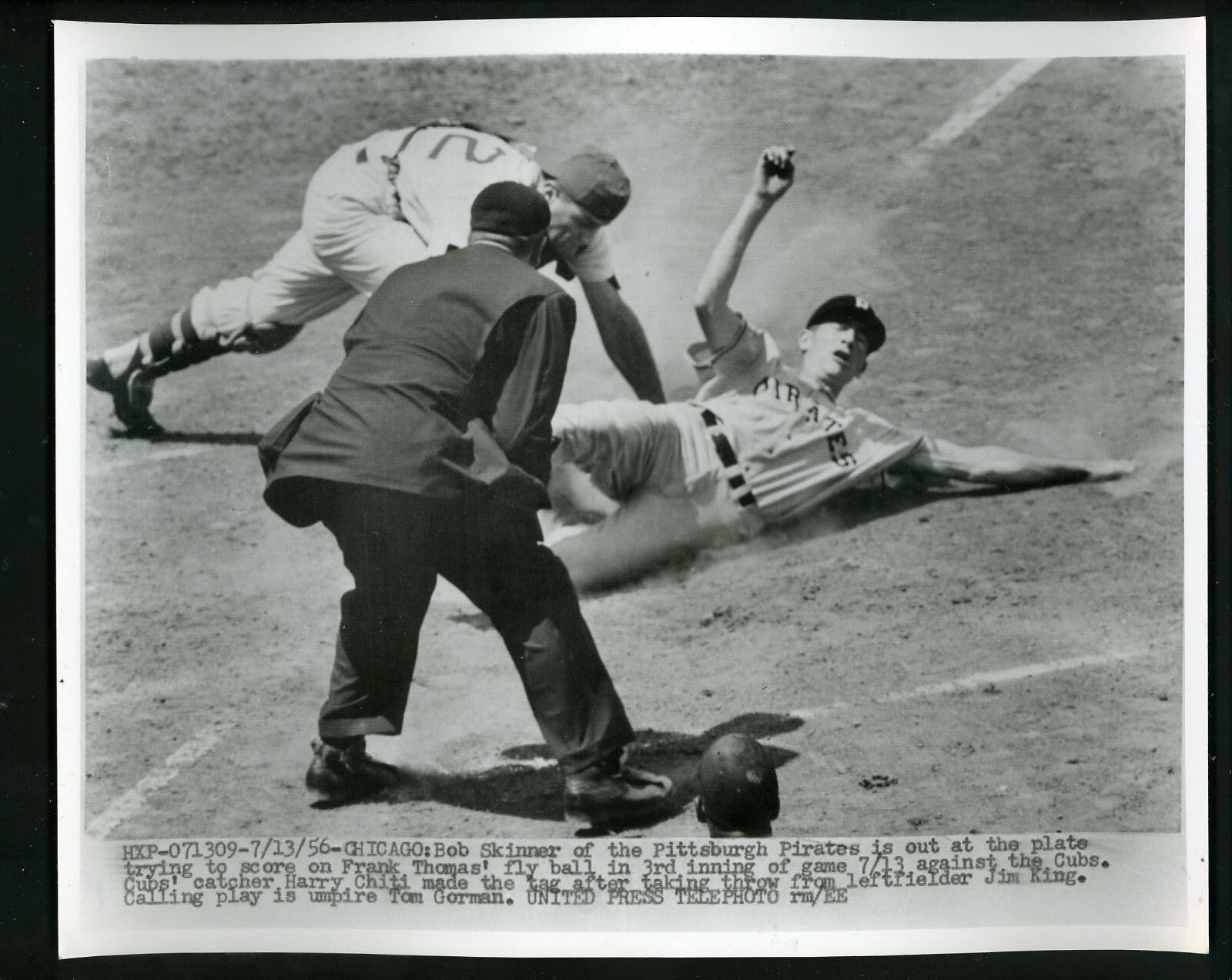 Bob Skinner & Harry Chiti 1956 Press Photo Poster painting Pittsburgh Pirates Chicago Cubs