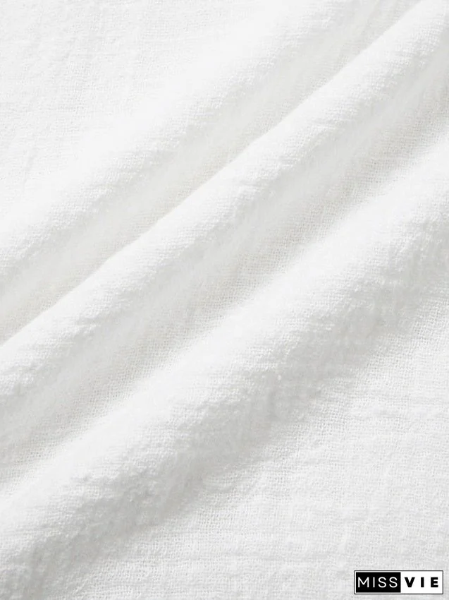 Women's Casual Dress Shirt Dress Cotton Linen Dress Mini Dress Blue Purple Pink Short Sleeve Pure Color Spring Summer V Neck Beach Basic Daily Weekend Loose Fit Linen S M L XL XXL 3XL