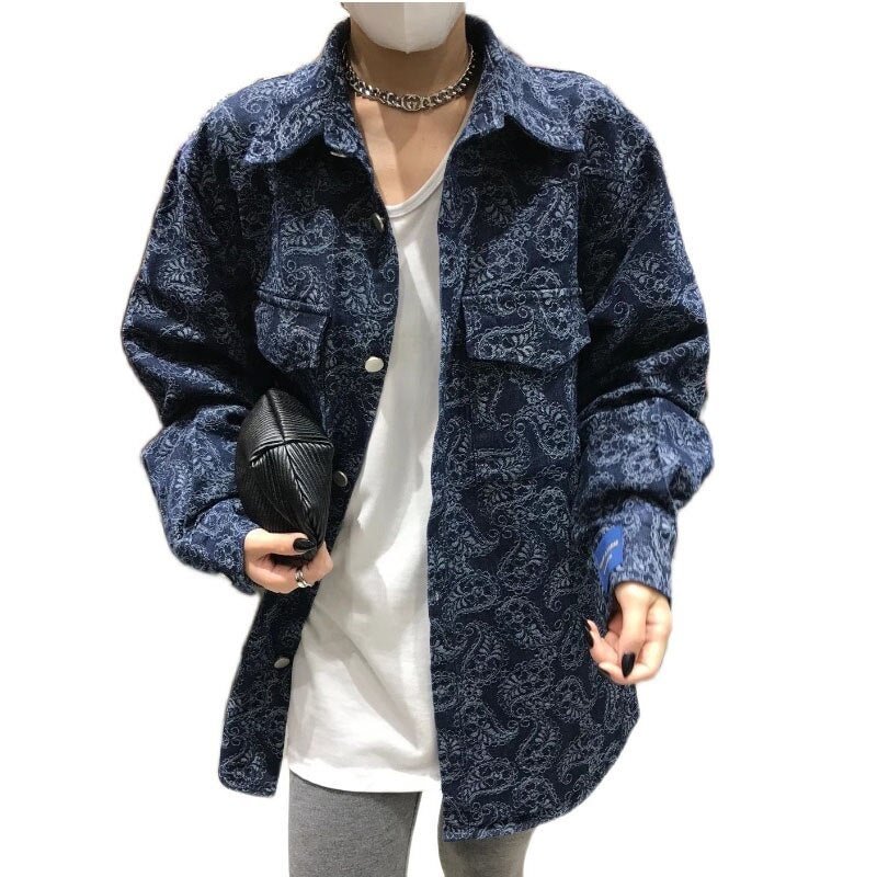 vintage floral embroidery denim jacket women cowboy long sleeve turn down collar casual denim coat streetwear outwear P904