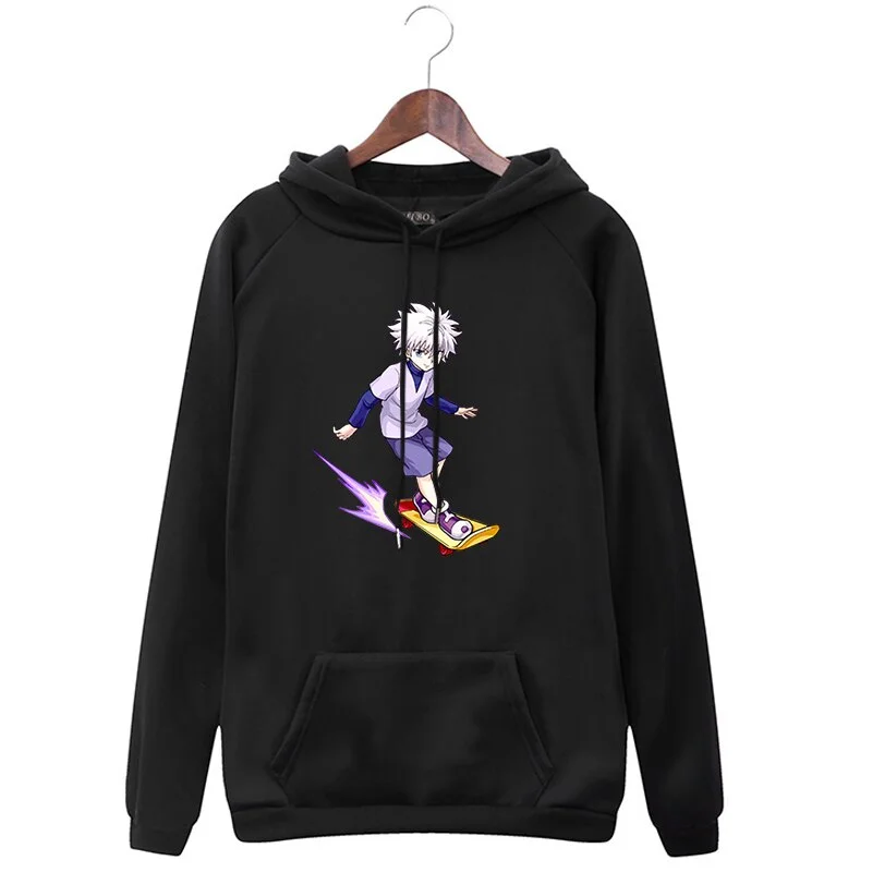 Jangj Killua Zoldyck Hunter x Hunter Hoodies Harajuku Oversize Women's Japanese Anime Hooded Sweatshirt Fashion Casual Vintage Hoodies