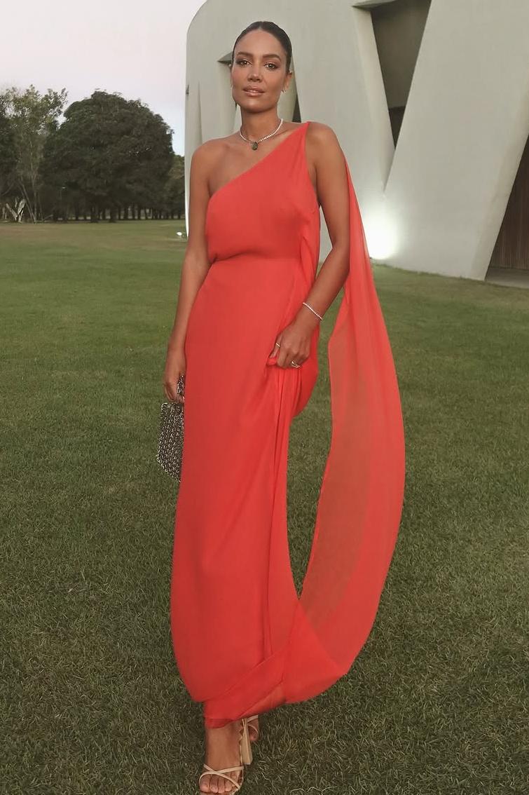 Oknass One Shoulder Backless Sleeveless Long Prom Dress With Pleated 
