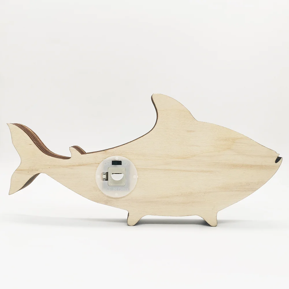 Purexcellent&trade; New ocean creative wooden desktop cute wood carved fish handicraft ornament