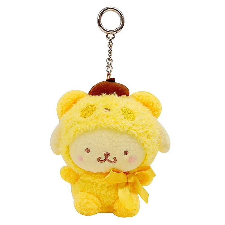 Sanrio 10cm Kuromi My Melody KT Cat PC Dog Hello Kitty Keychain  Anime Plush Figure Pendant Accessories Cute Animals Toys