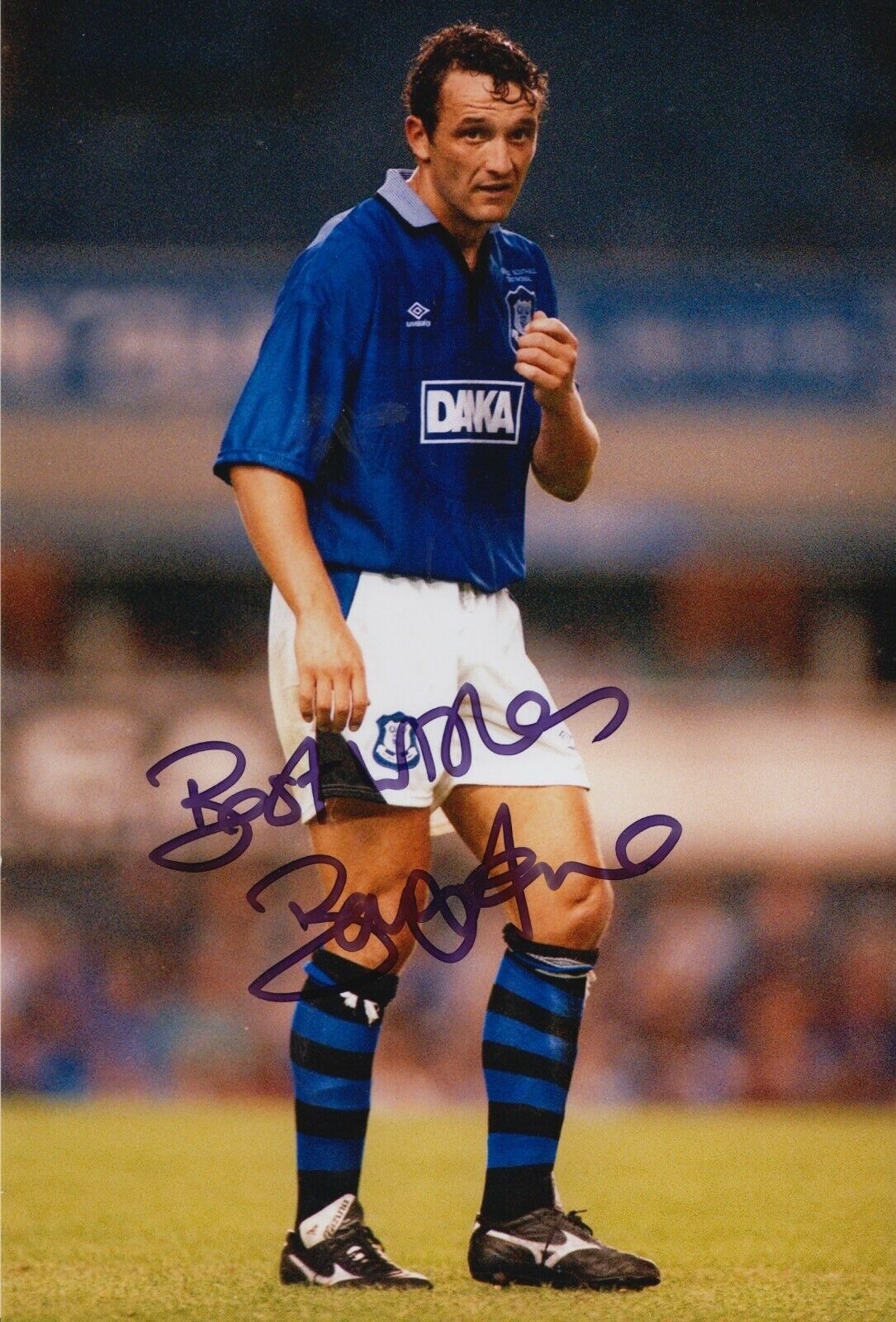 Barry Horne Hand Signed 12x8 Photo Poster painting - Everton Autograph.