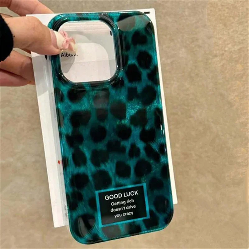 Aonga Vortex pattern Leopard Phone Case For iPhone 11 12 13 14 15 16 pro max Laser Silver Soft Edge Shockproof Cover For iPhone 16Plus aonga