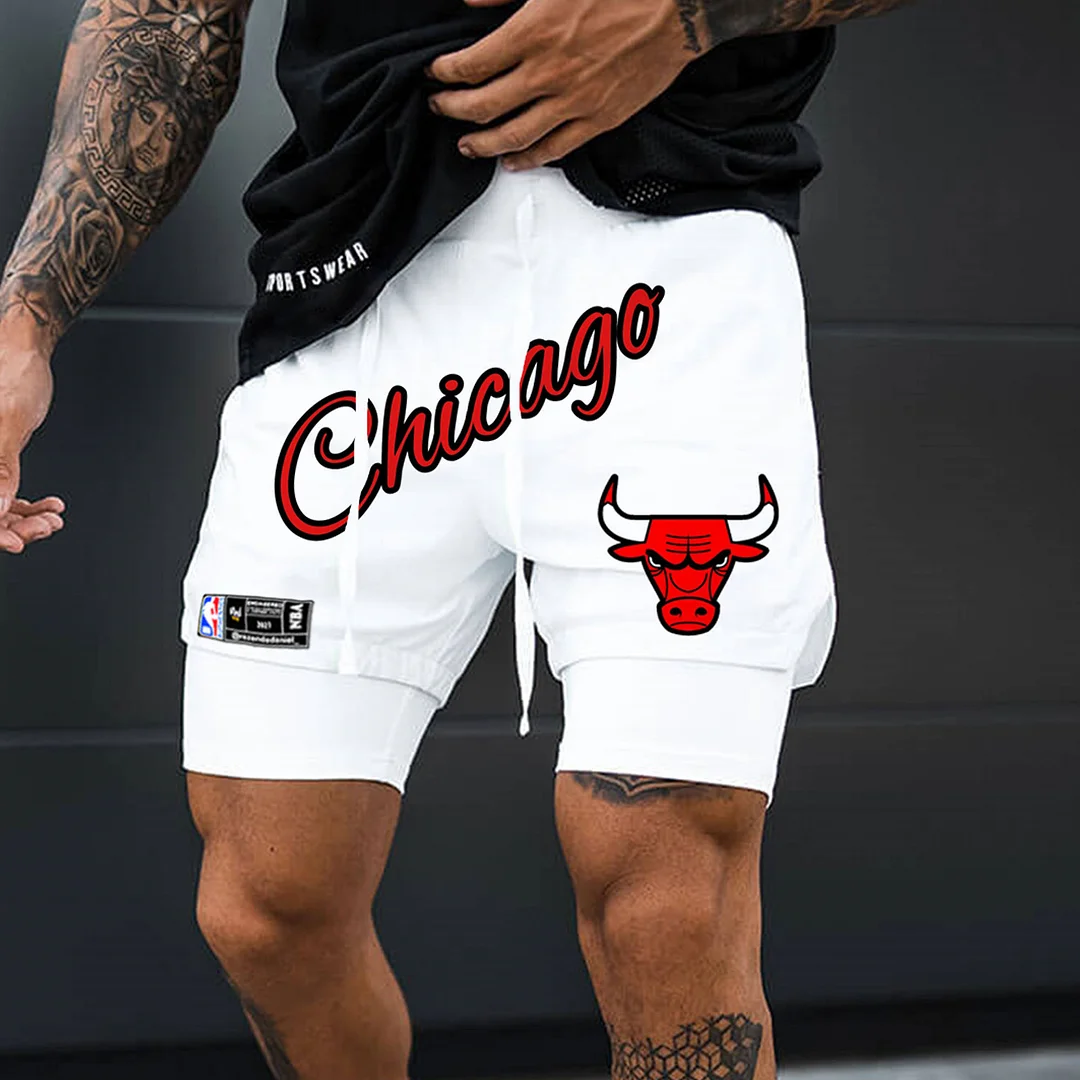 Men's Chicago Bulls NBA Team Mesh Performance Shorts、、URBENIE