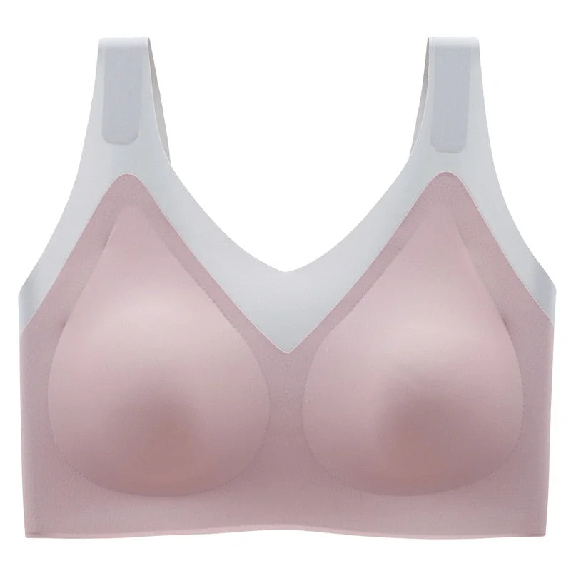 CINOON Bra For Women Seamless Latex Bra Push Up Bralette With Gathers Pad Brassiere Bra Wireless Female Intimate Comfortable Bra