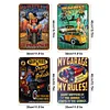 [US Local Warehouse]6PCS Car and Beauty - Vintage Metal Signs Set - 30*40cm
