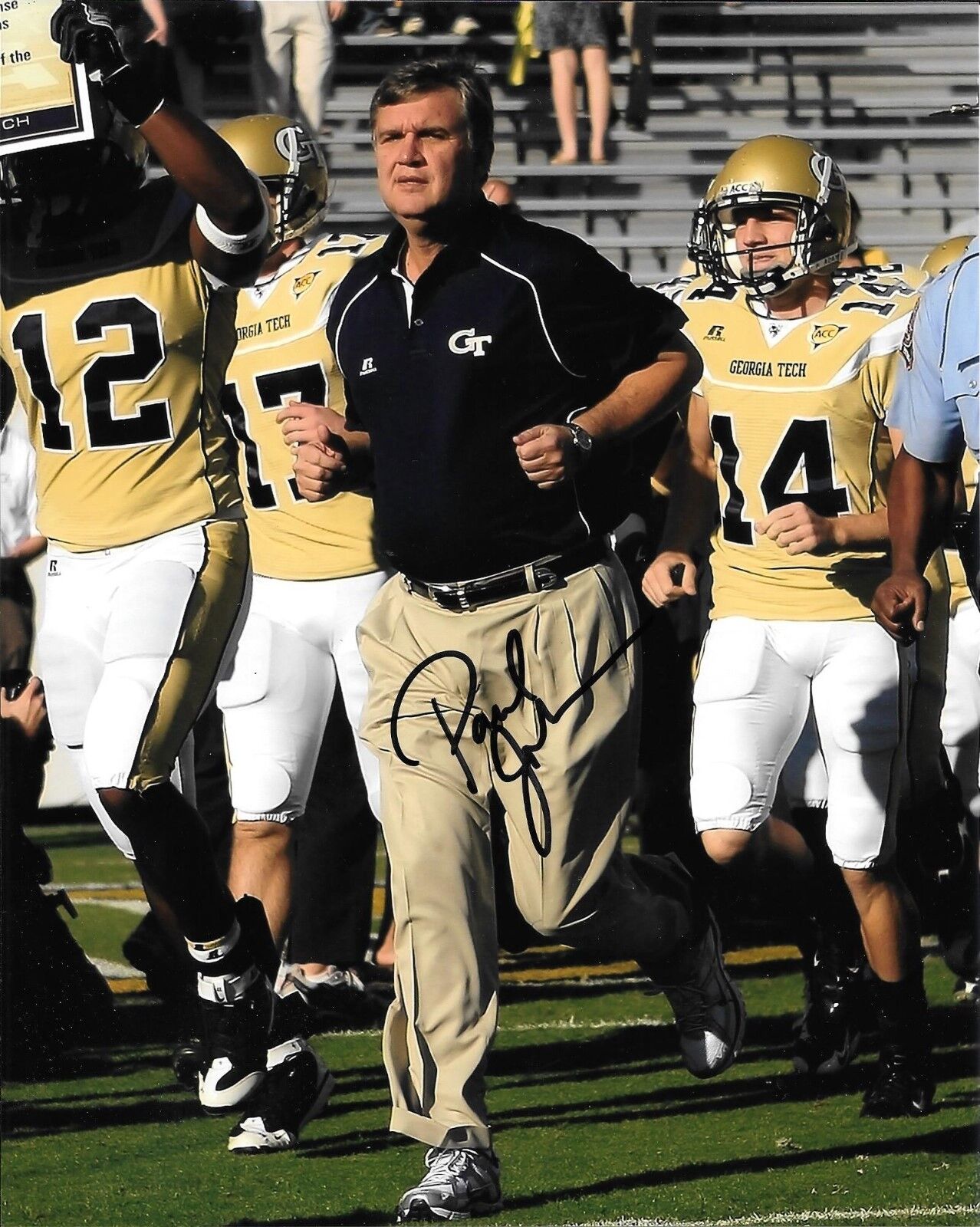 PAUL JOHNSON HAND SIGNED GEORGIA TECH YELLOW JACKETS 8X10 Photo Poster painting W/COA