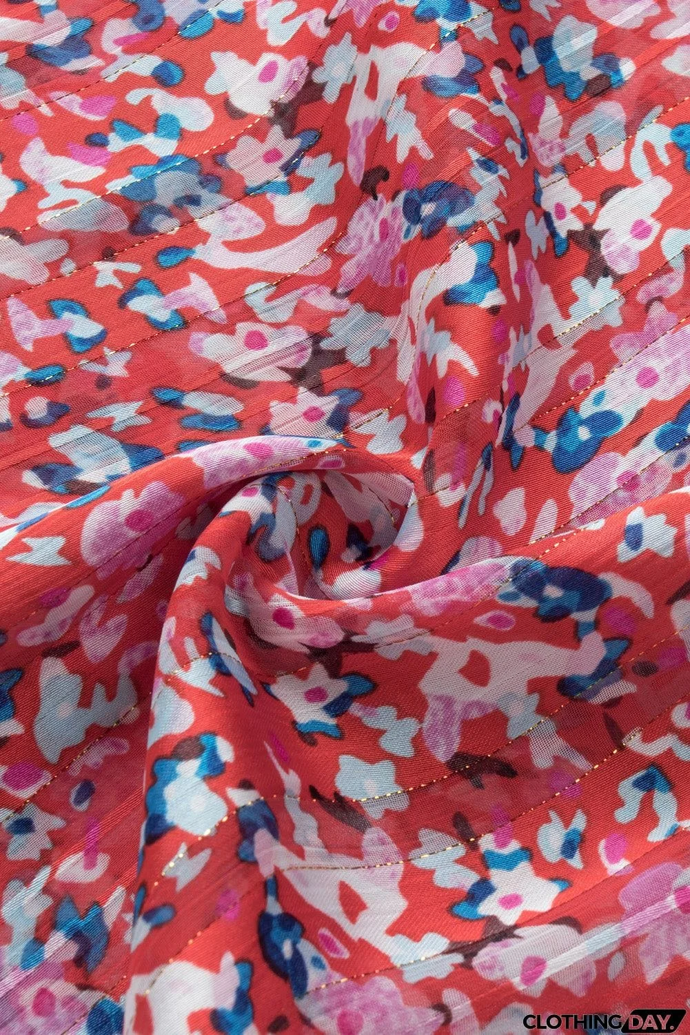 Printed V-Neck Tunic Blouse